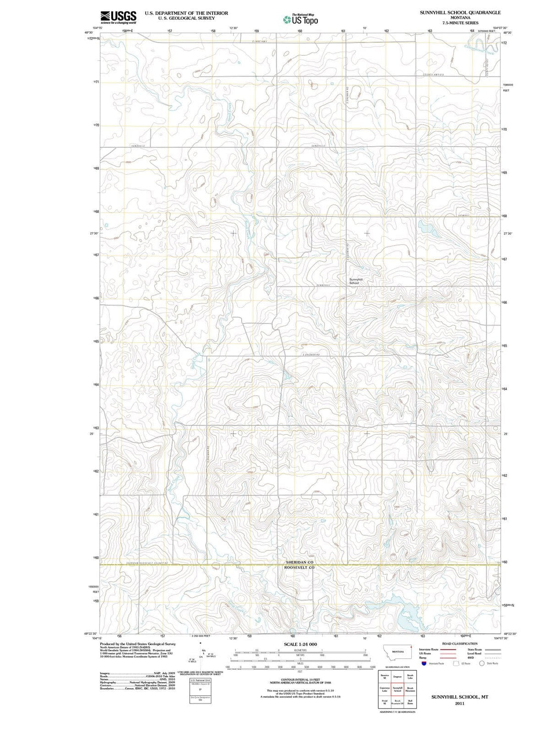 2011 Sunnyhill School, MT - Montana - USGS Topographic Map