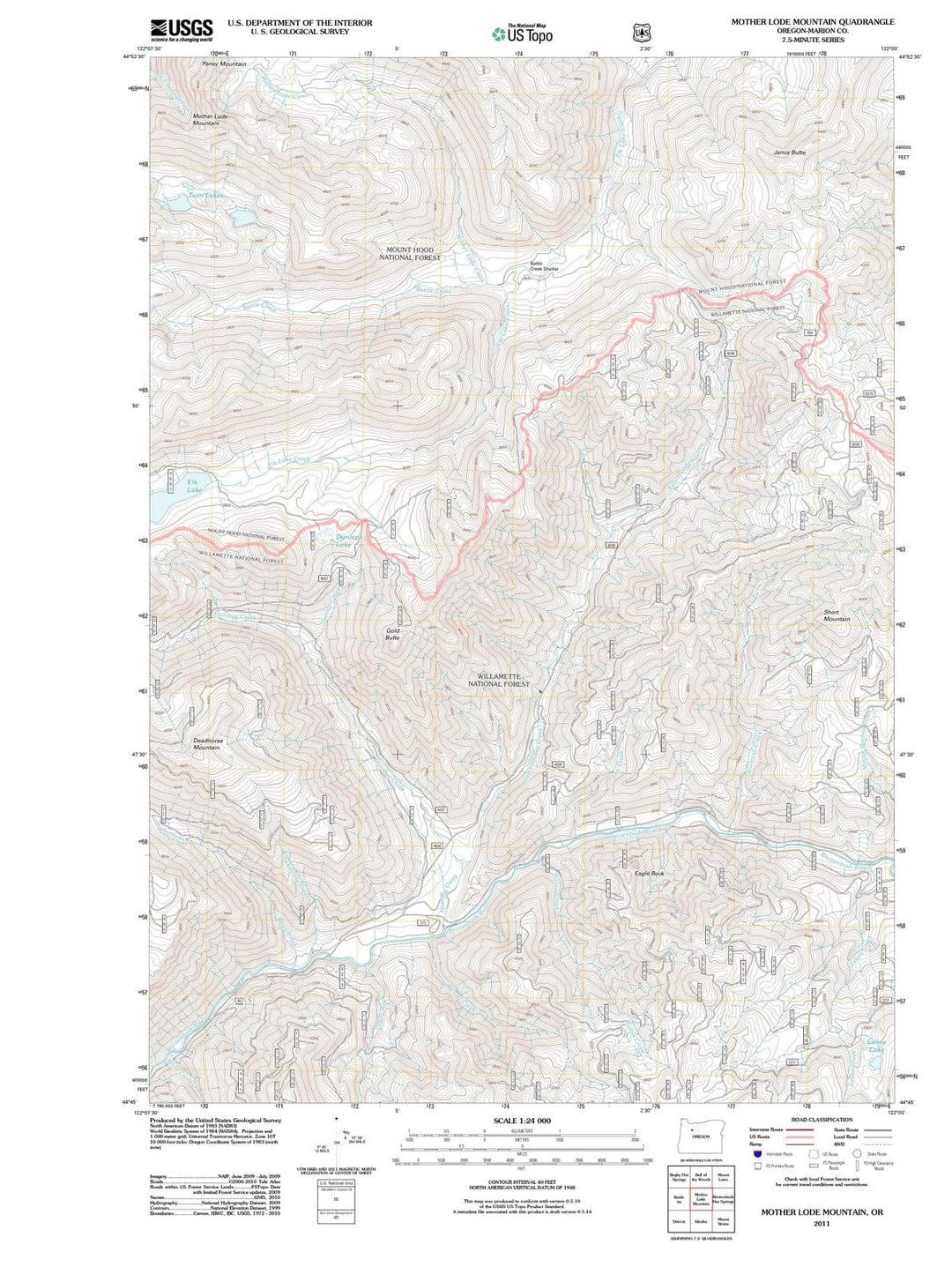 2011 Mother Lode Mountain, OR - Oregon - USGS Topographic Map