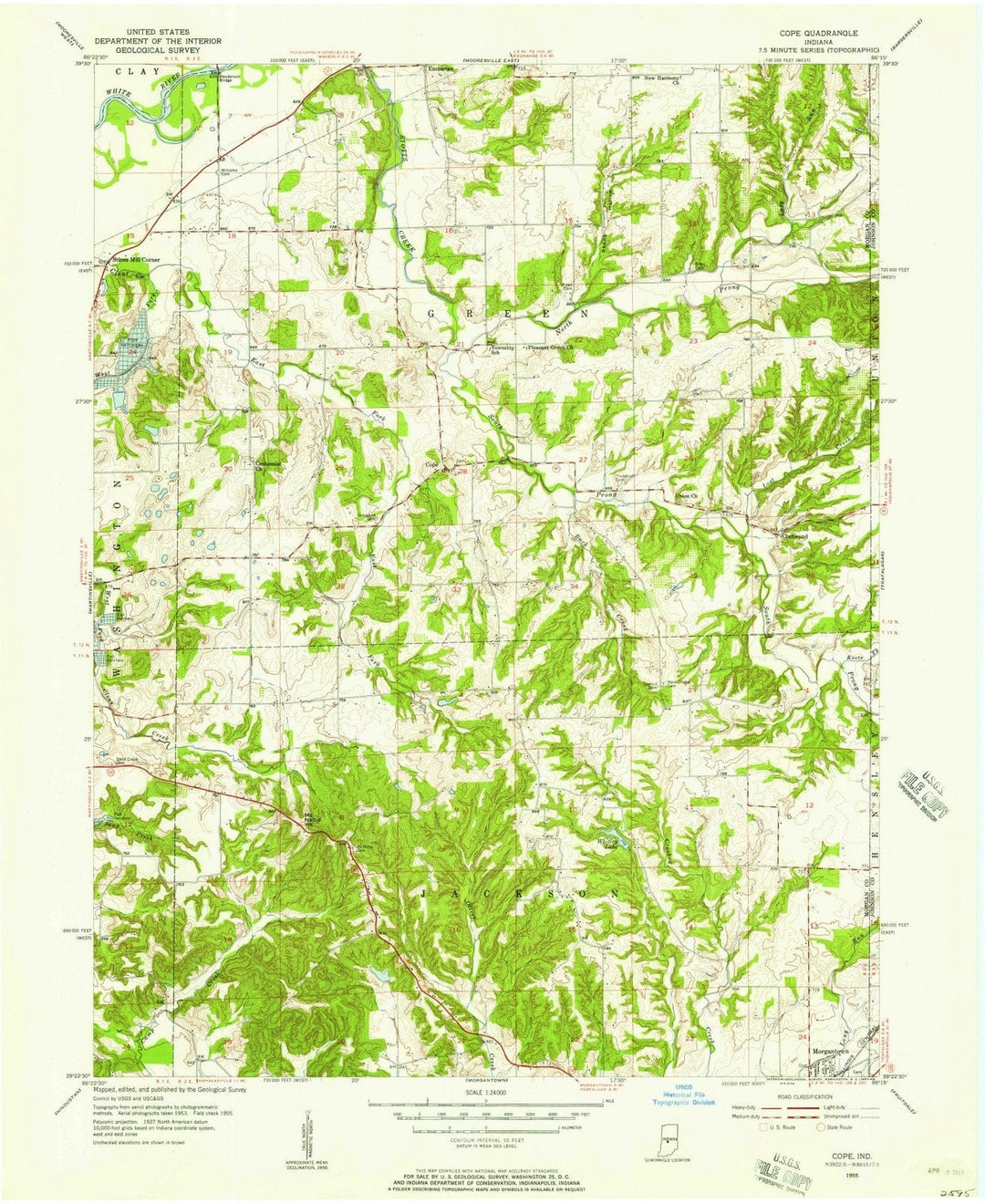 1955 Cope, in - Indiana - USGS Topographic Map