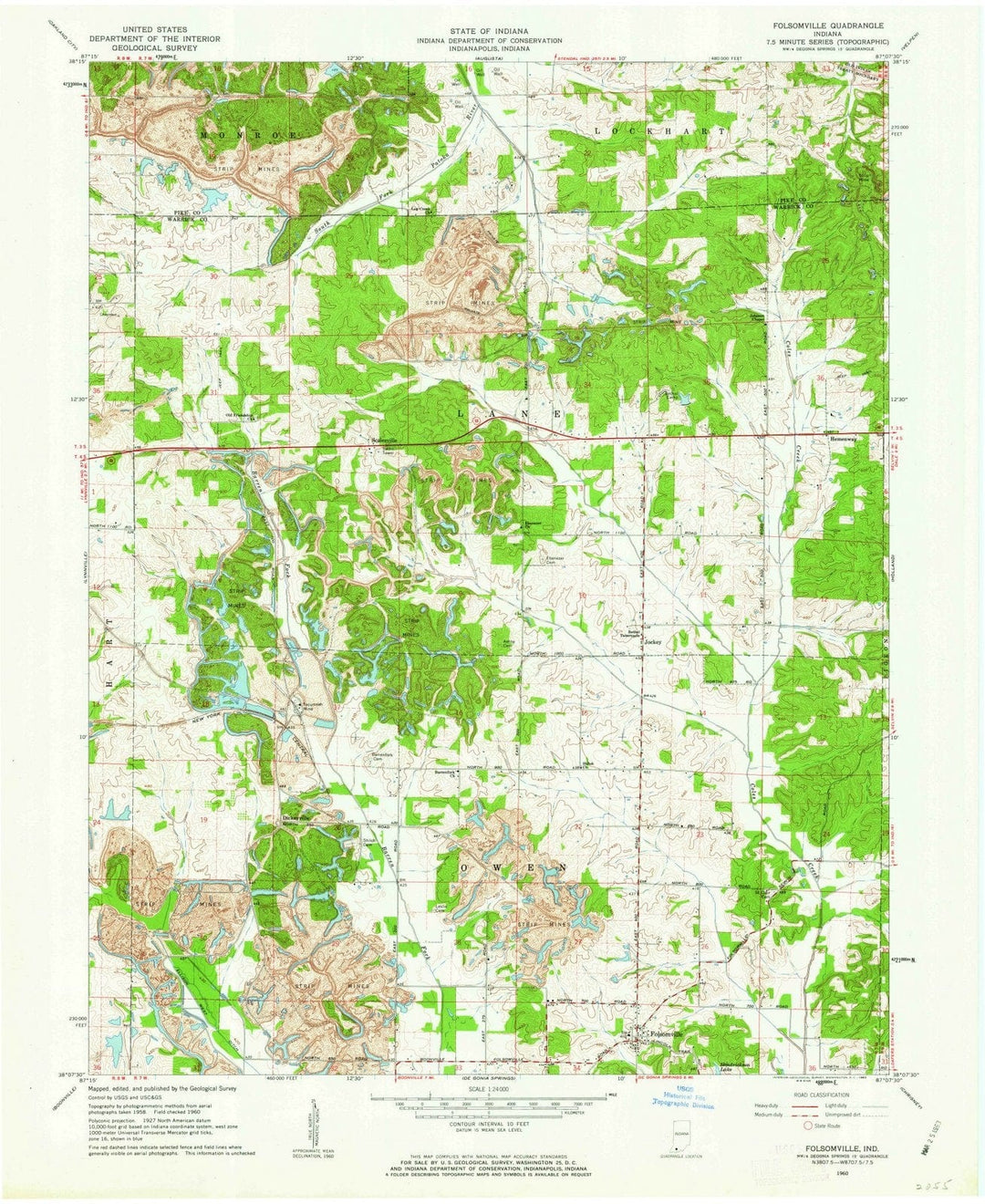 1960 Folsomville, in - Indiana - USGS Topographic Map