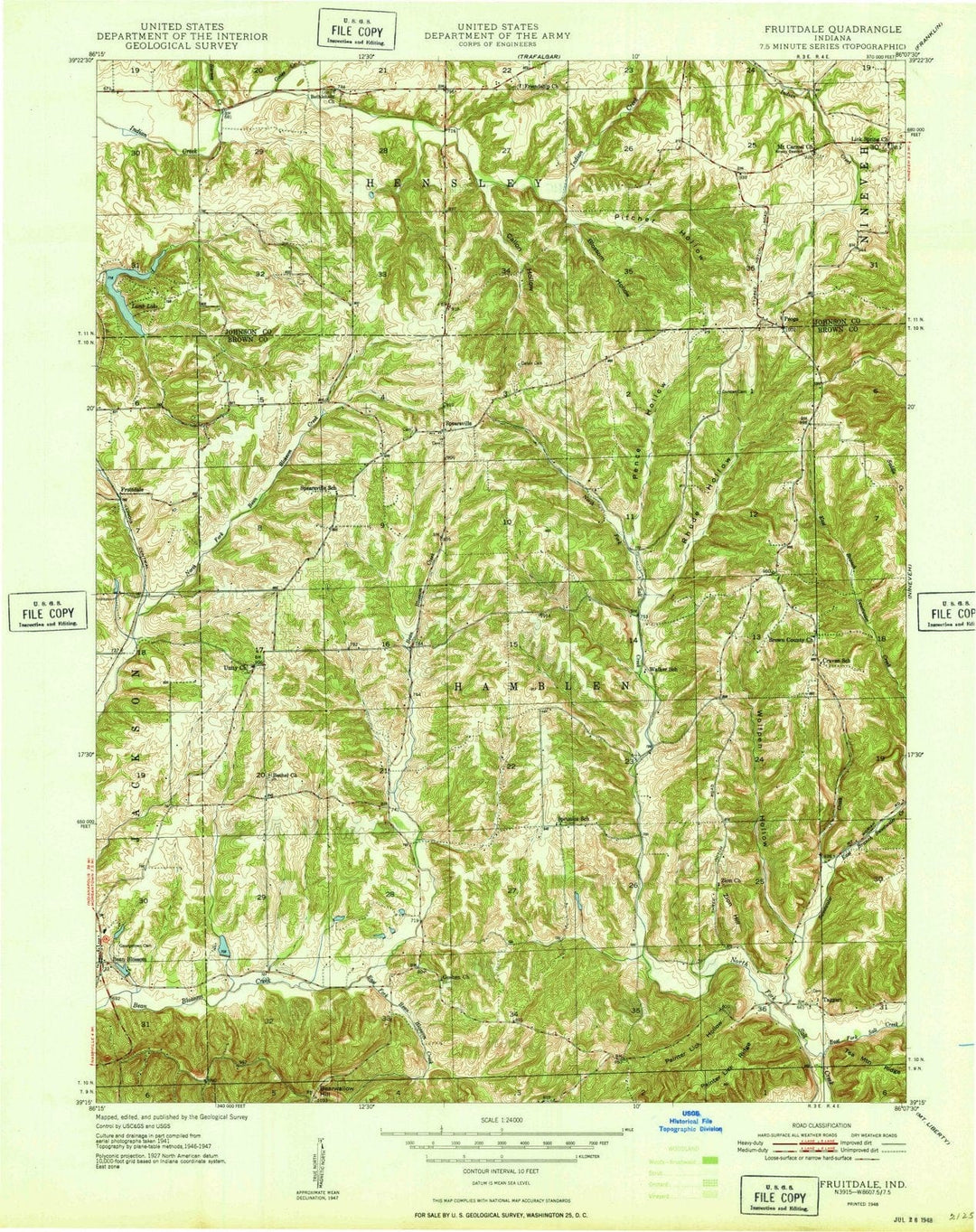 1948 Fruitdale, in - Indiana - USGS Topographic Map