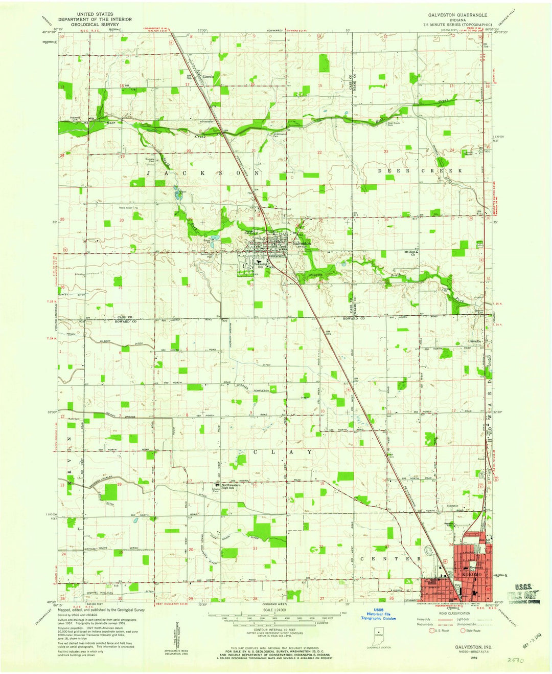 1959 Galveston, in - Indiana - USGS Topographic Map