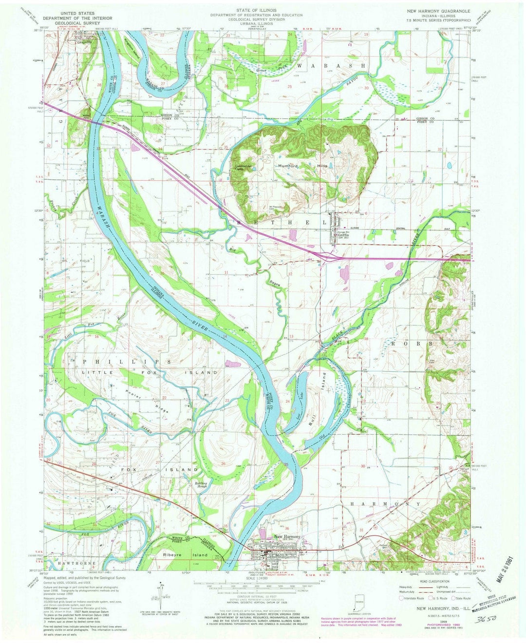 1959 New Harmony, in - Indiana - USGS Topographic Map