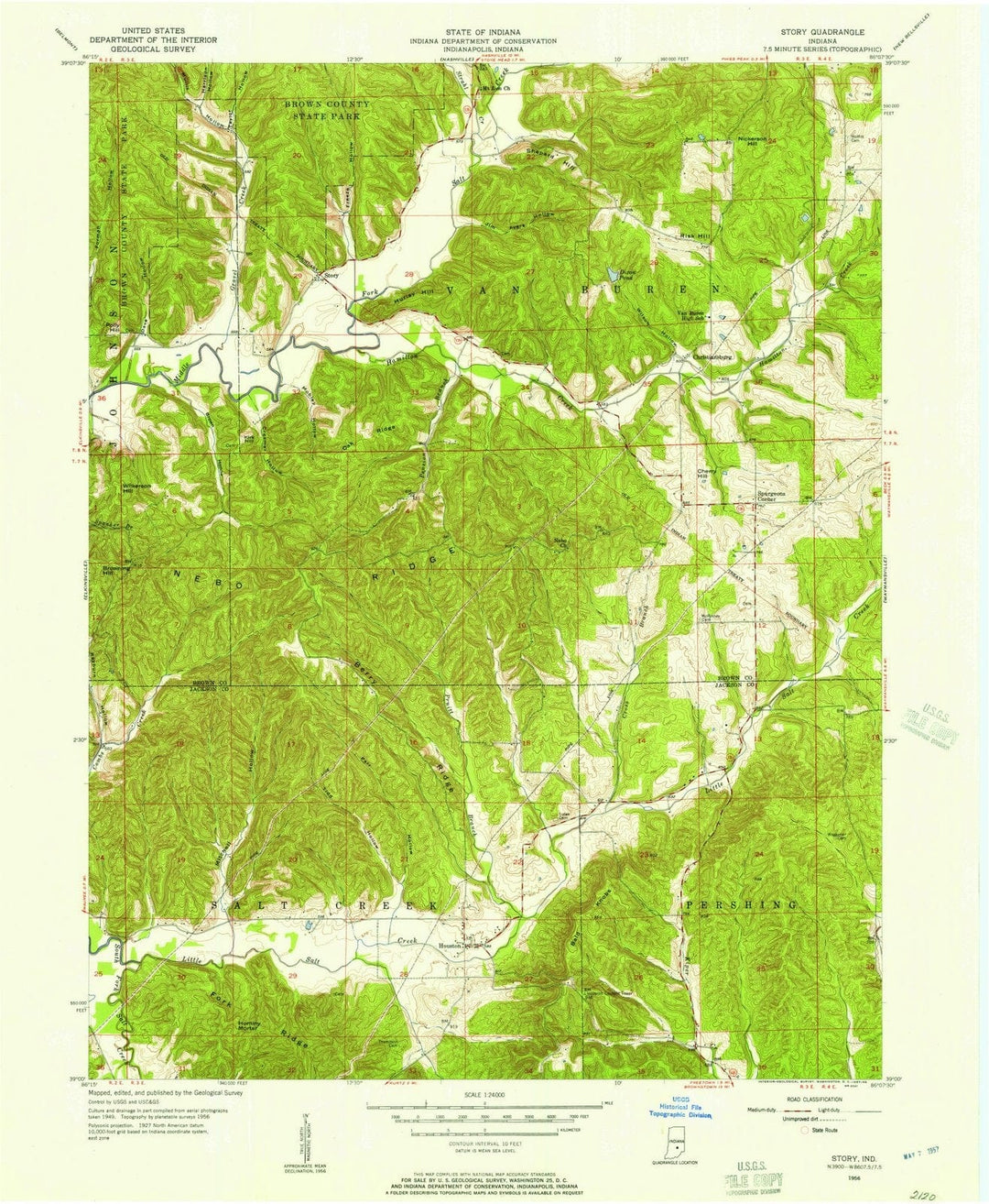 1956 Story, in - Indiana - USGS Topographic Map