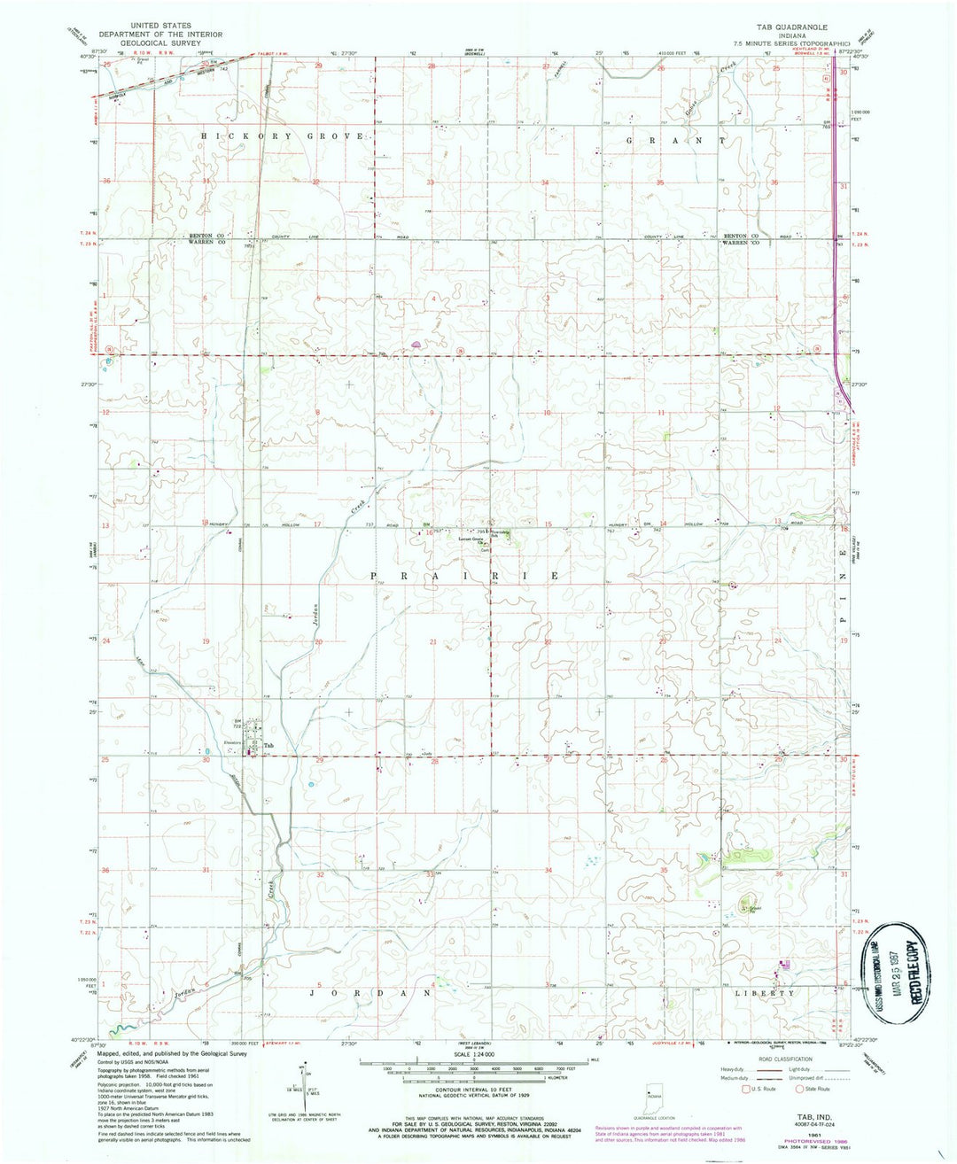 1961 Tab, in - Indiana - USGS Topographic Map
