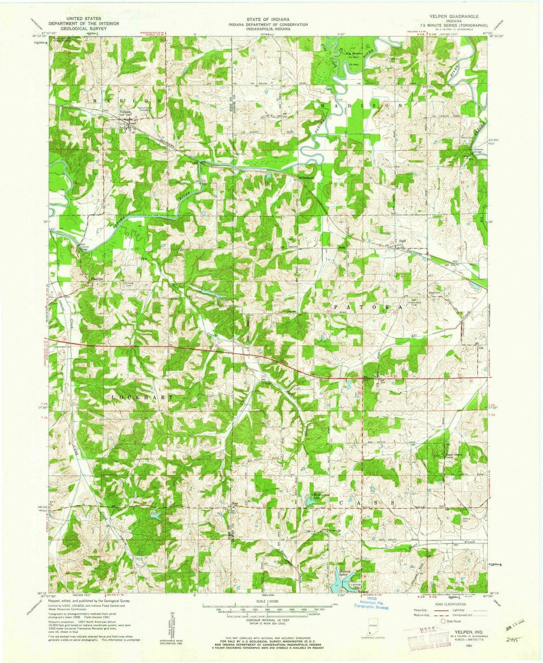 1961 Velpen, in - Indiana - USGS Topographic Map