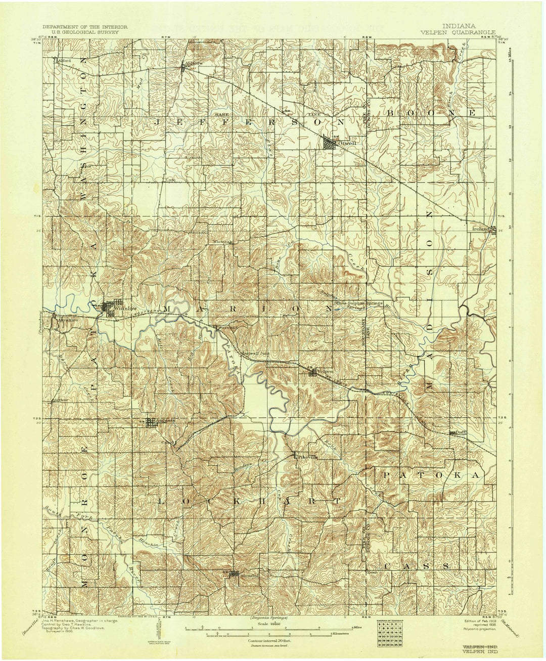 1903 Velpen, in - Indiana - USGS Topographic Map