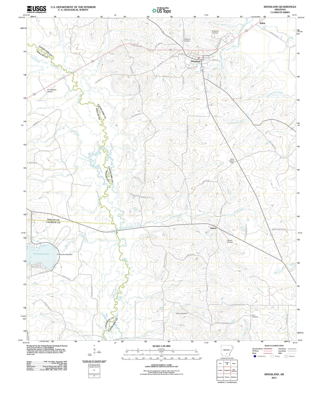 2011 Kingsland, AR - Arkansas - USGS Topographic Map