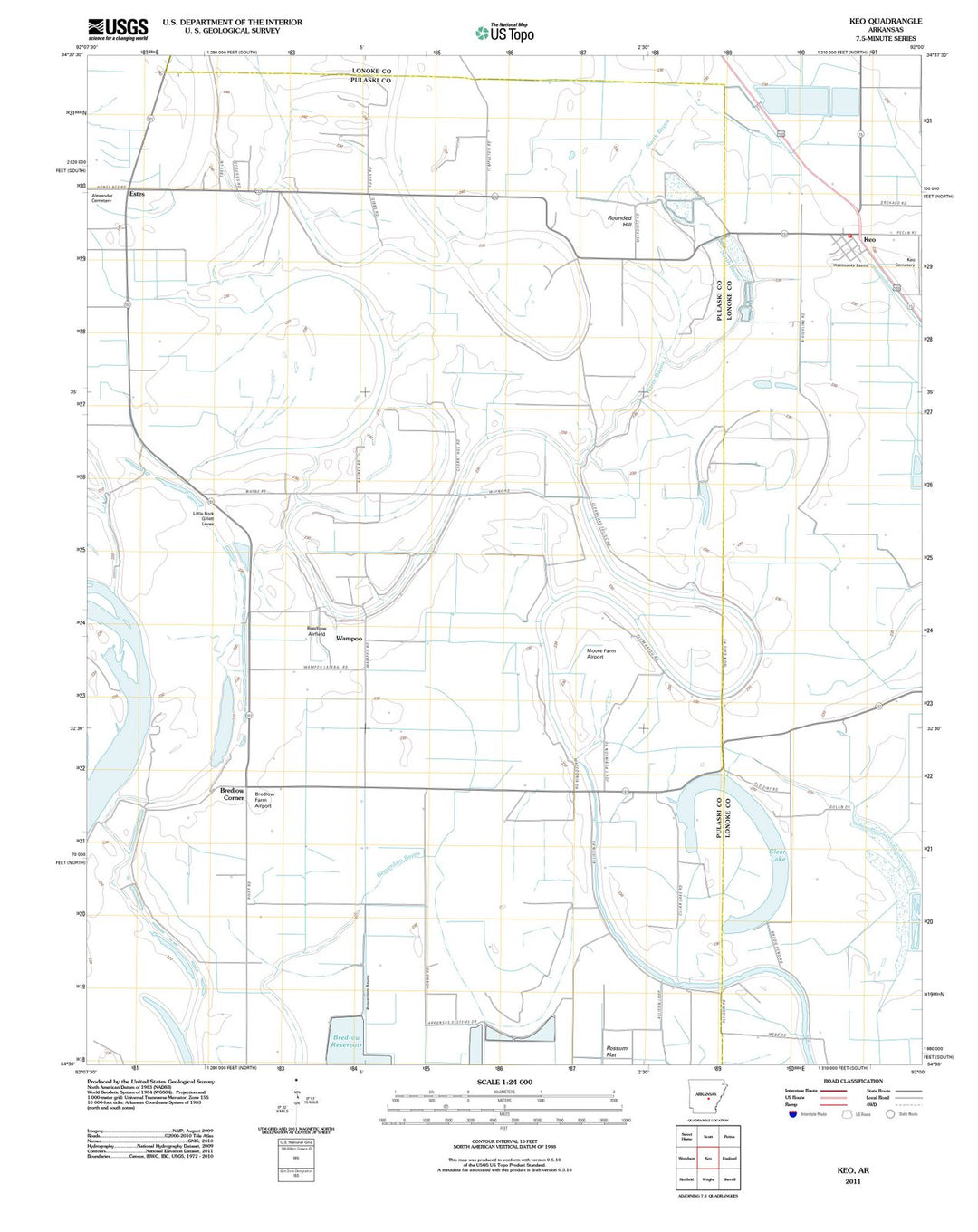2011 Keo, AR - Arkansas - USGS Topographic Map