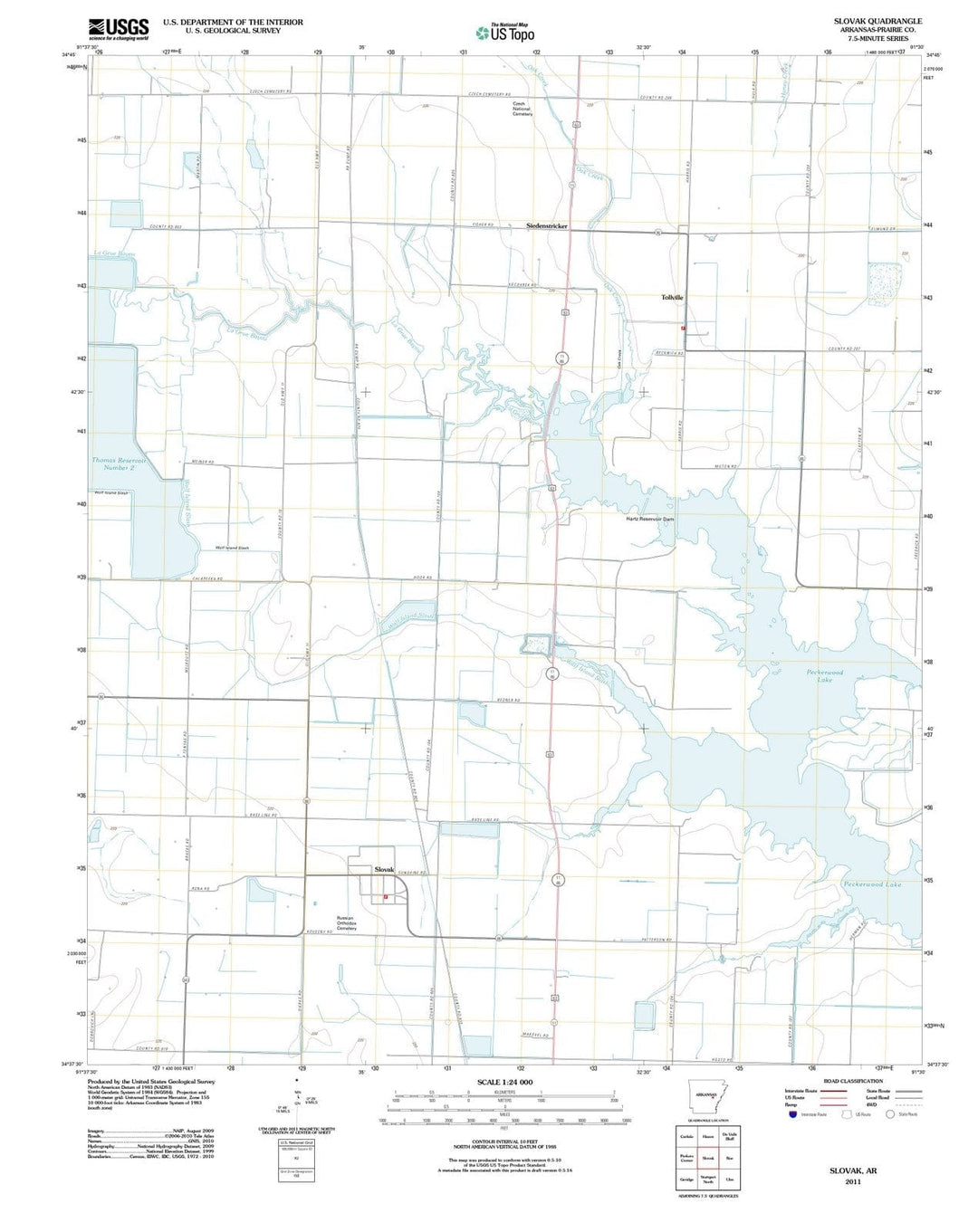 2011 Slovak, AR - Arkansas - USGS Topographic Map