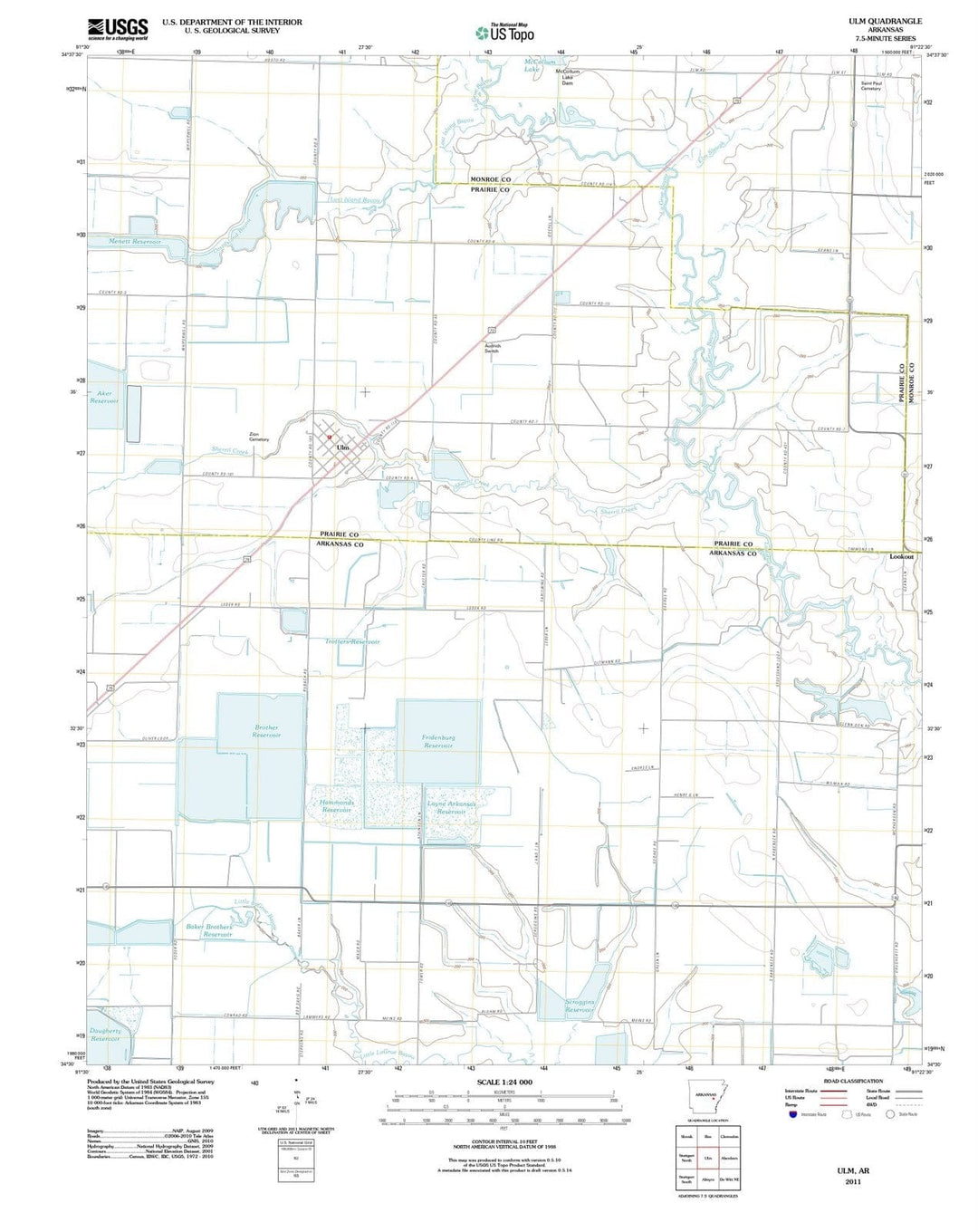 2011 ULM, AR - Arkansas - USGS Topographic Map