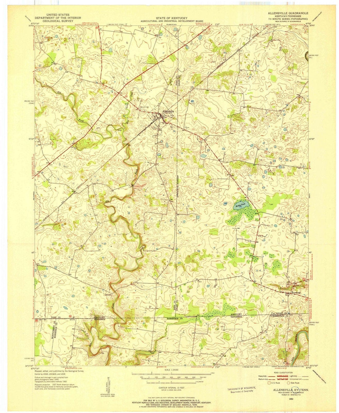 1950 Allensville, KY - Kentucky - USGS Topographic Map