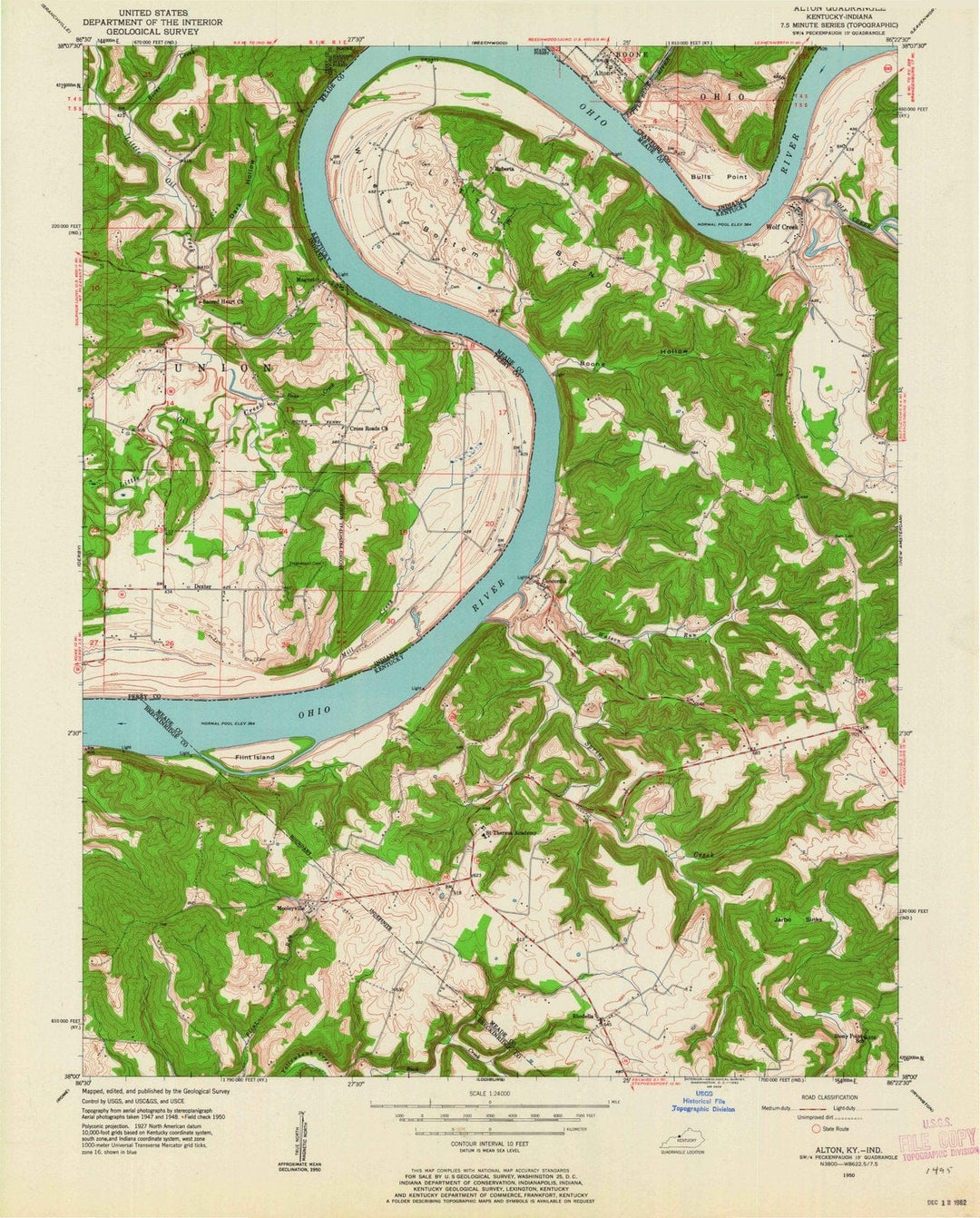1950 Alton, in - Indiana - USGS Topographic Map