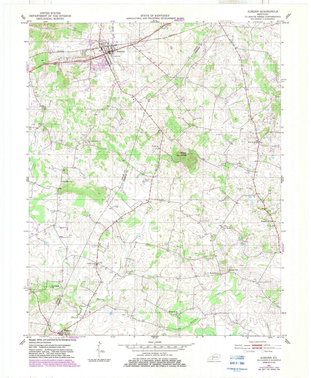 1951 Auburn, KY - Kentucky - USGS Topographic Map