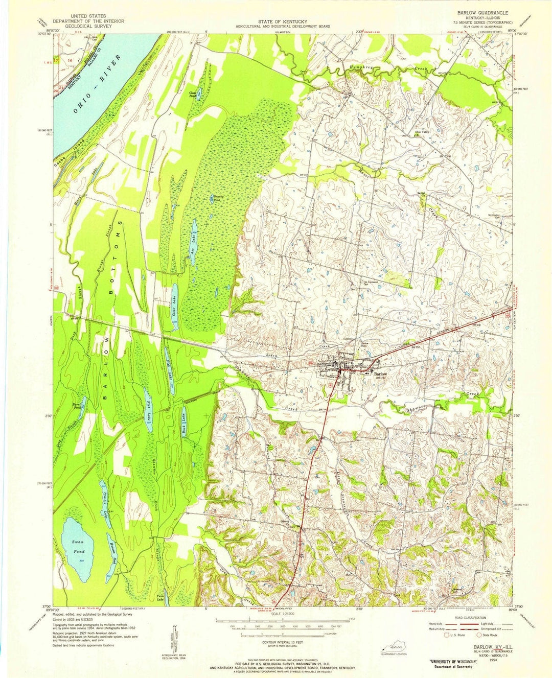 1954 Barlow, KY - Kentucky - USGS Topographic Map
