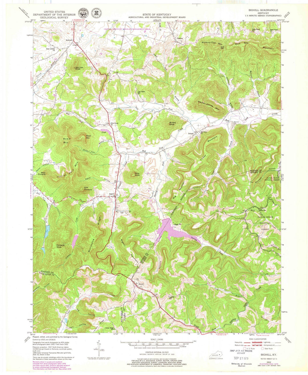 1952 Bighill, KY - Kentucky - USGS Topographic Map