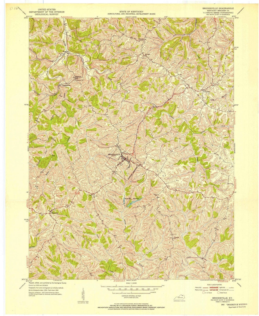1952 Brooksville, KY - Kentucky - USGS Topographic Map