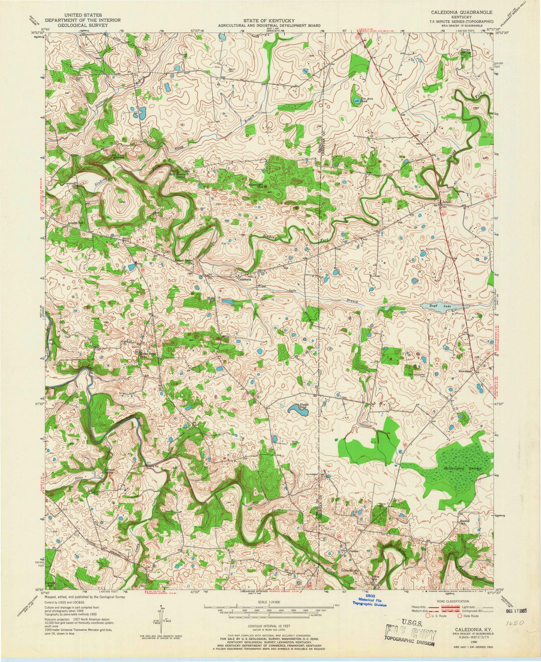 1950 Caledonia, KY - Kentucky - USGS Topographic Map