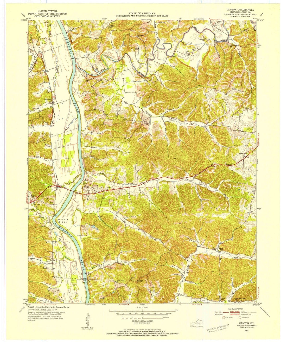 1953 Canton, KY - Kentucky - USGS Topographic Map