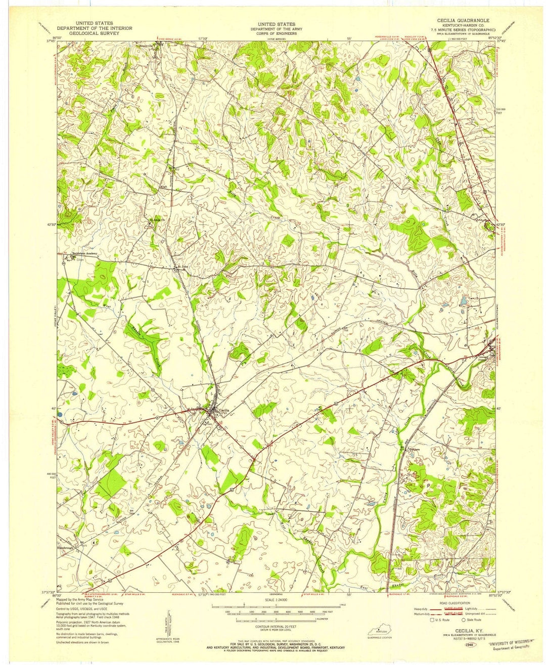 1948 Cecilia, KY - Kentucky - USGS Topographic Map