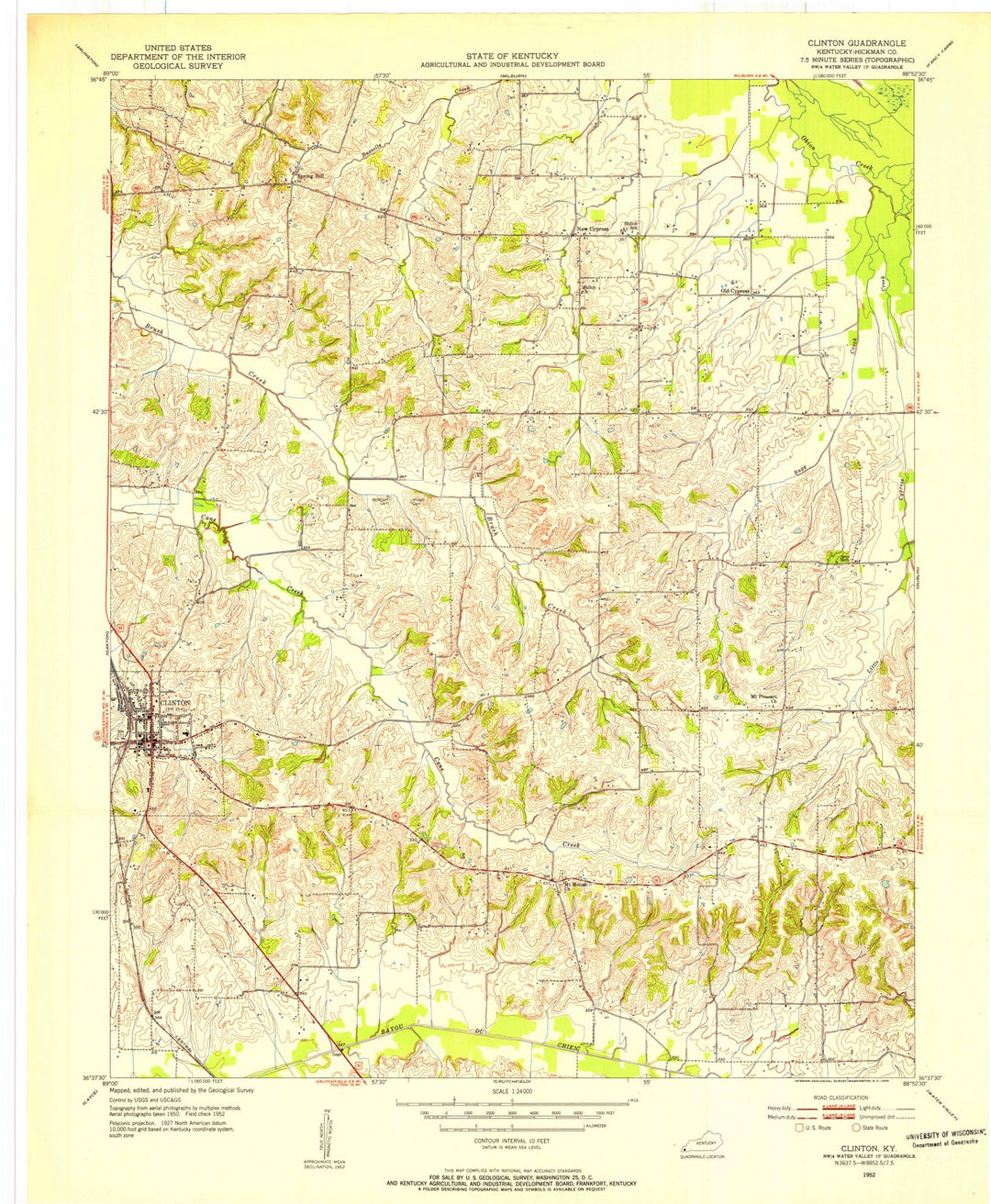 1952 Clinton, KY - Kentucky - USGS Topographic Map