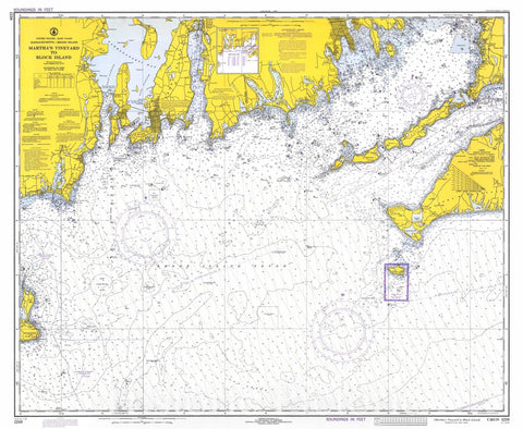 Historic Nautical Map - Martha'S Vineyard To Block Island, 1972 NOAA Chart - Massachusetts (MA) - Vintage Wall Art
