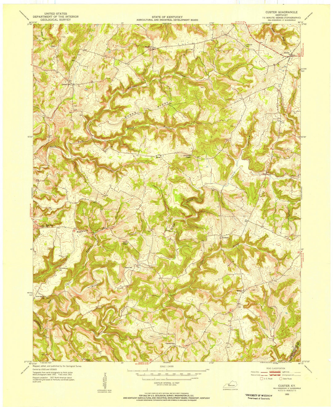 1953 Custer, KY - Kentucky - USGS Topographic Map