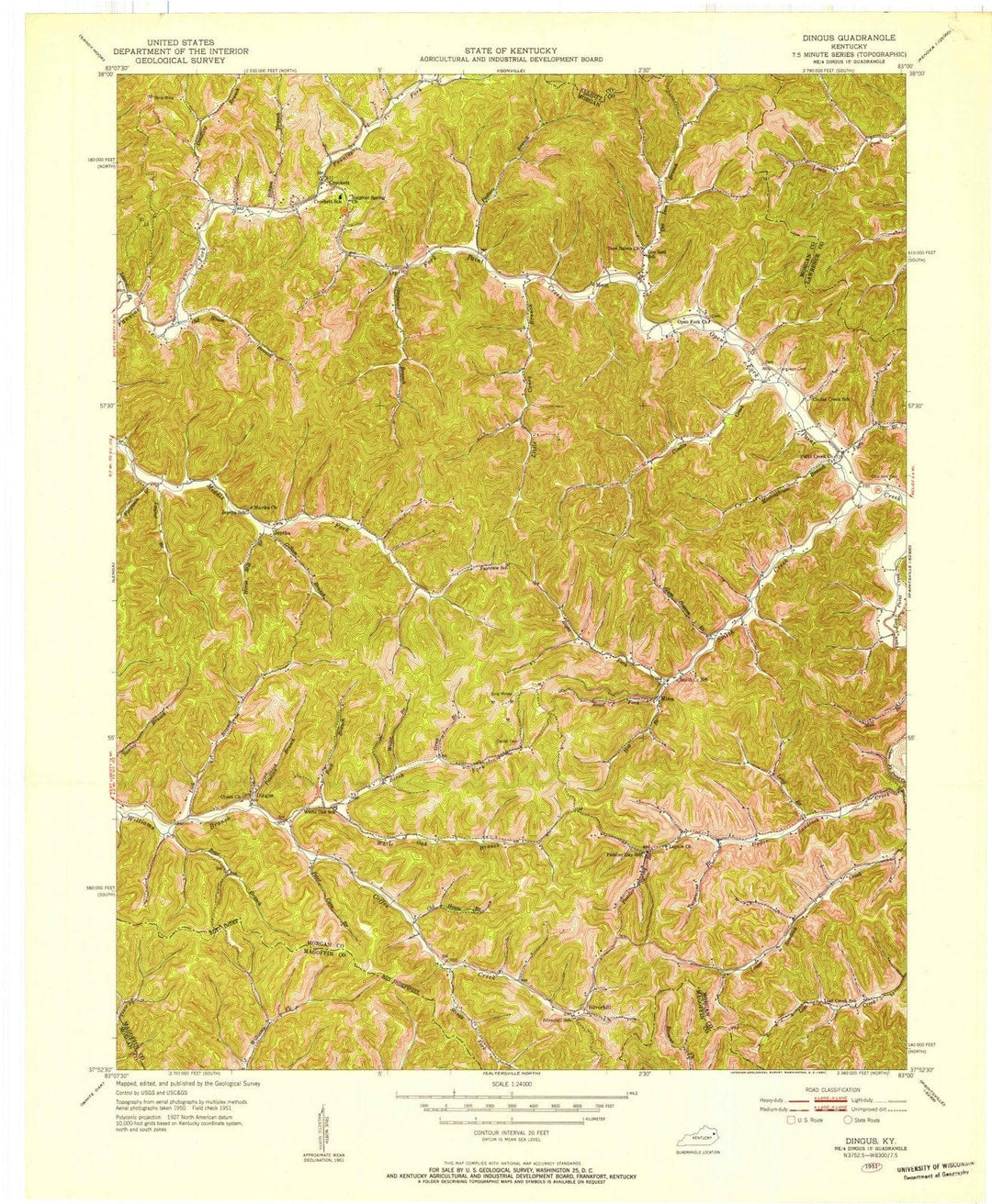 1951 Dingus, KY - Kentucky - USGS Topographic Map