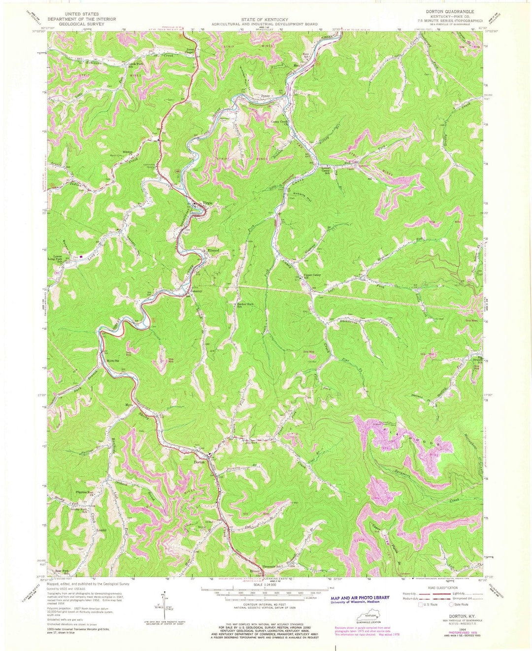 1954 Dorton, KY - Kentucky - USGS Topographic Map
