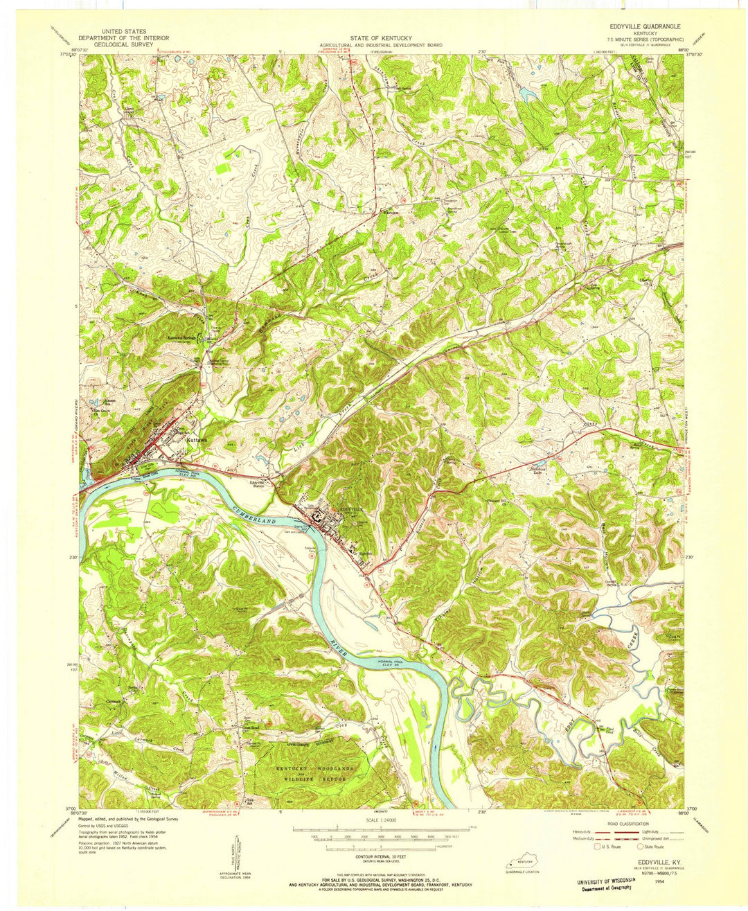 1954 Eddyville, KY - Kentucky - USGS Topographic Map