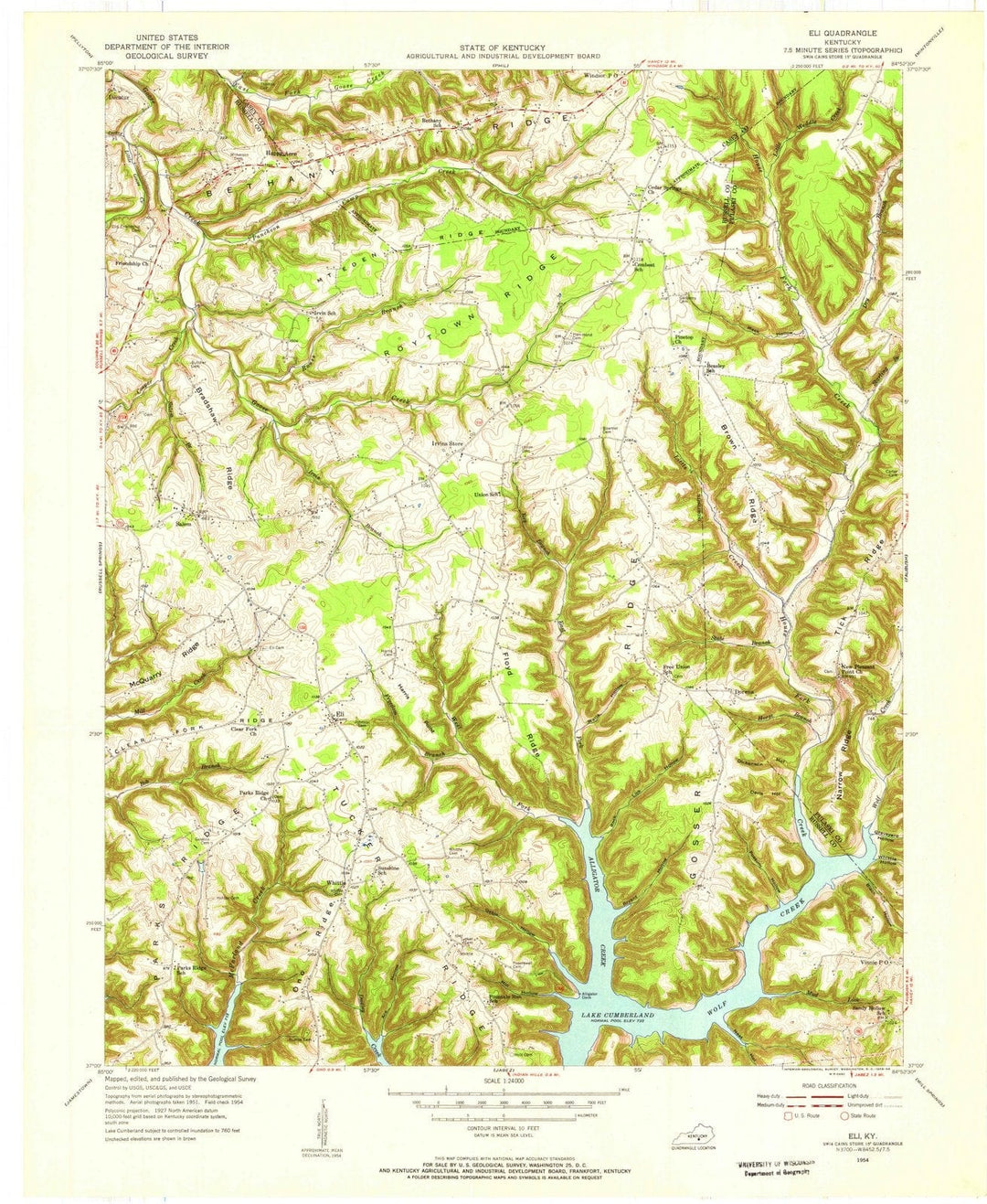 1954 Eli, KY - Kentucky - USGS Topographic Map
