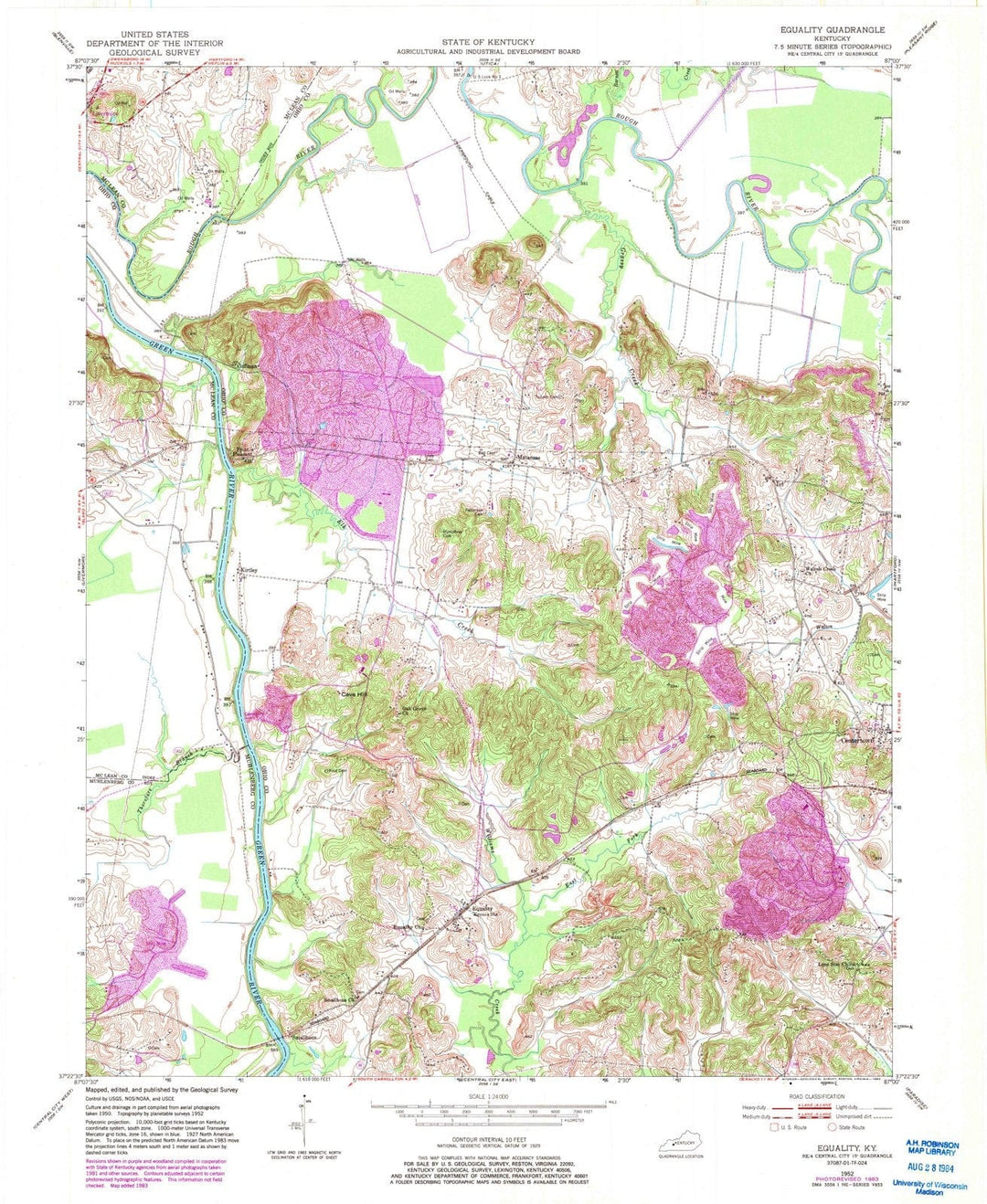 1952 Equality, KY - Kentucky - USGS Topographic Map