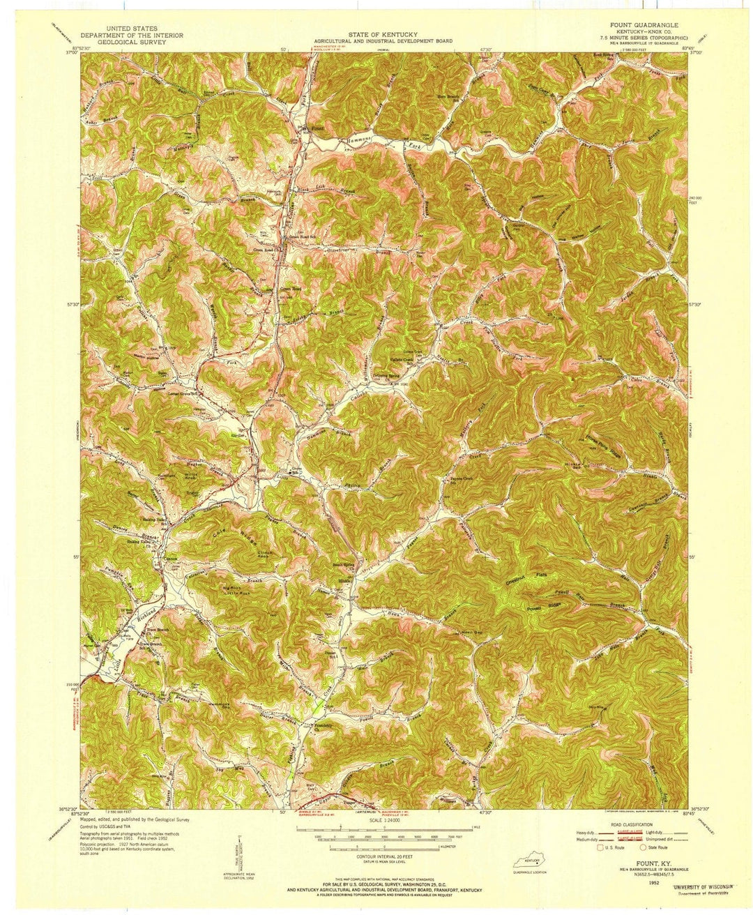 1952 Fount, KY - Kentucky - USGS Topographic Map