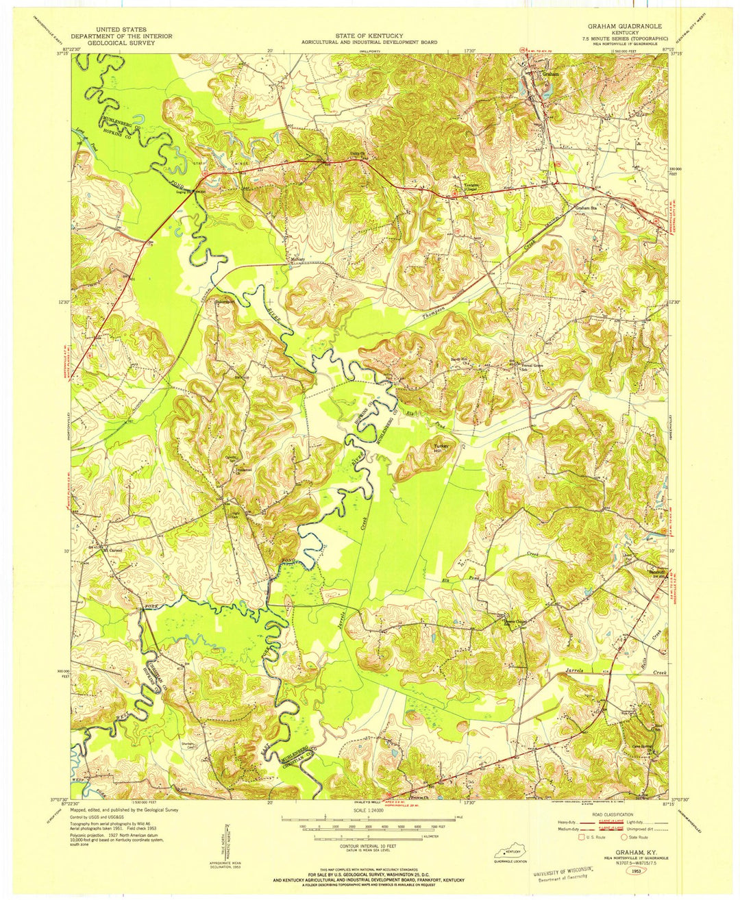 1953 Graham, KY - Kentucky - USGS Topographic Map