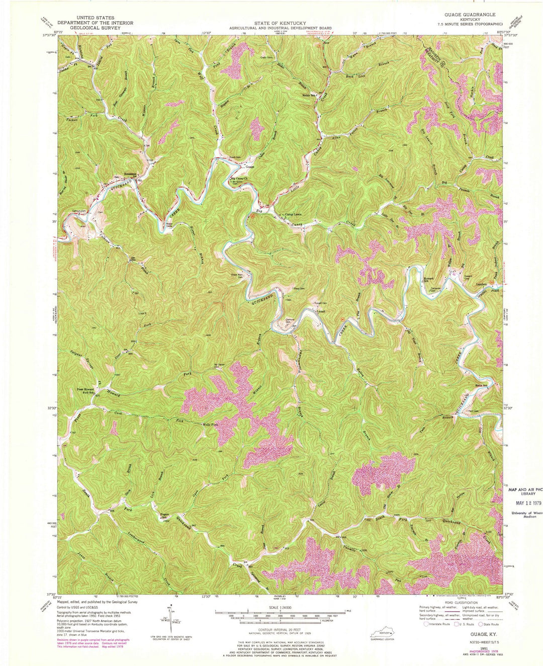 1951 Guage, KY - Kentucky - USGS Topographic Map