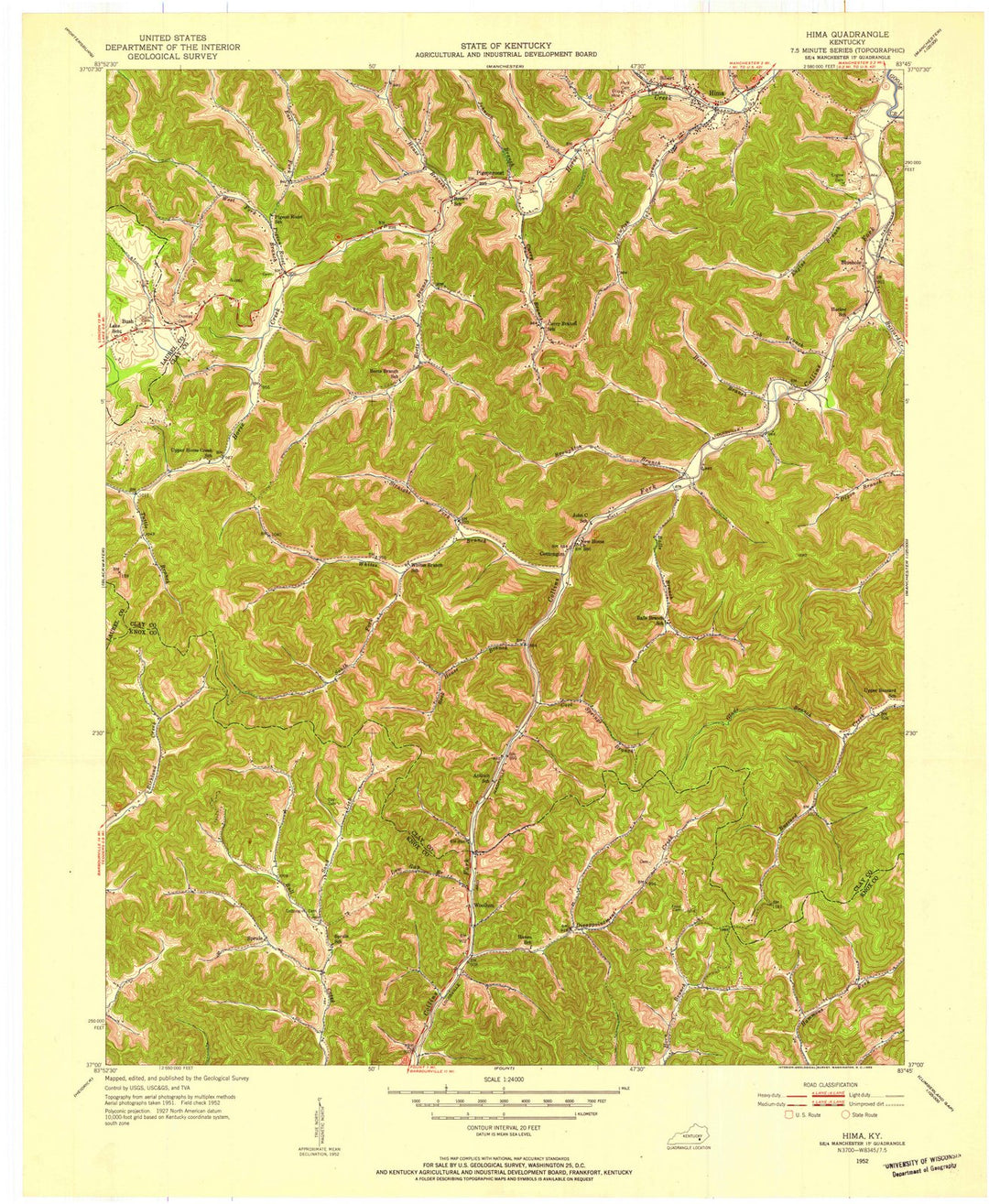 1952 Hima, KY - Kentucky - USGS Topographic Map
