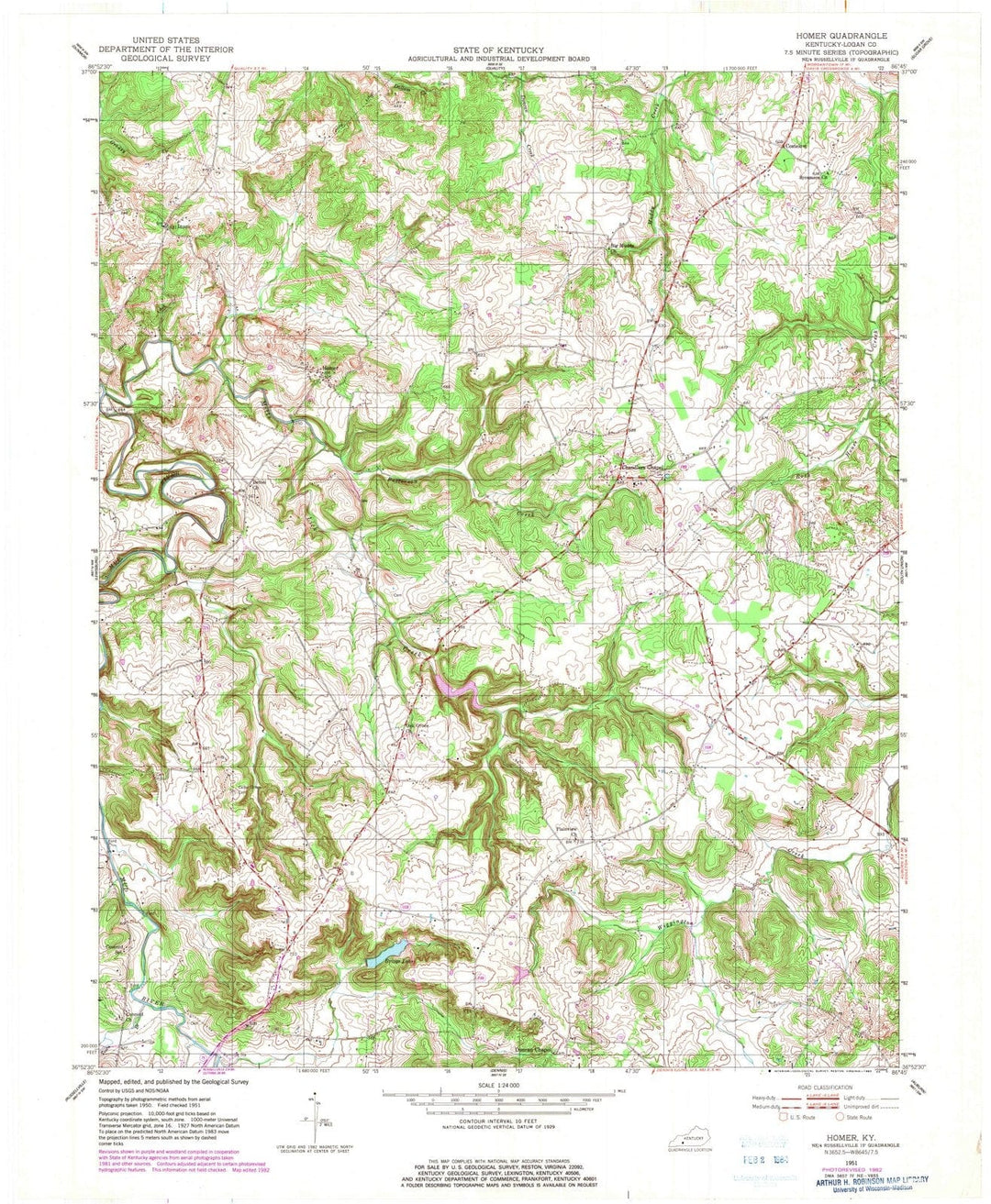 1951 Homer, KY - Kentucky - USGS Topographic Map