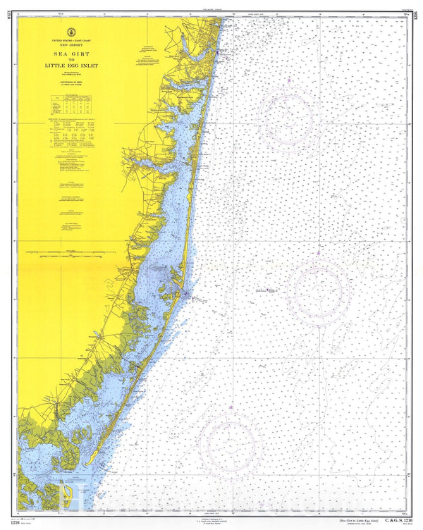 Old Map Inlet Historic Nautical Map - Sea Girt To Little Egg Inlet, 1957 NOAA Chart ...