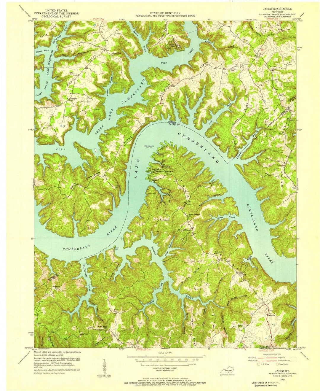 1954 Jabez, KY - Kentucky - USGS Topographic Map