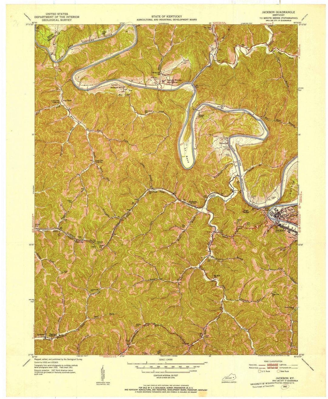 1951 Jackson, KY - Kentucky - USGS Topographic Map