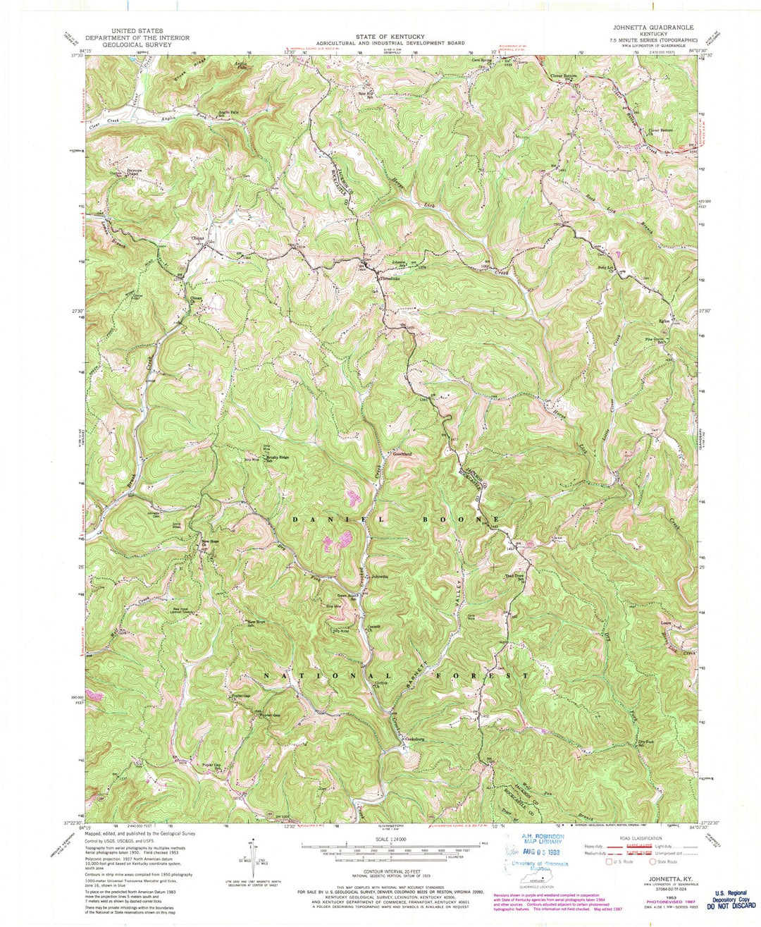 1953 Johnetta, KY - Kentucky - USGS Topographic Map