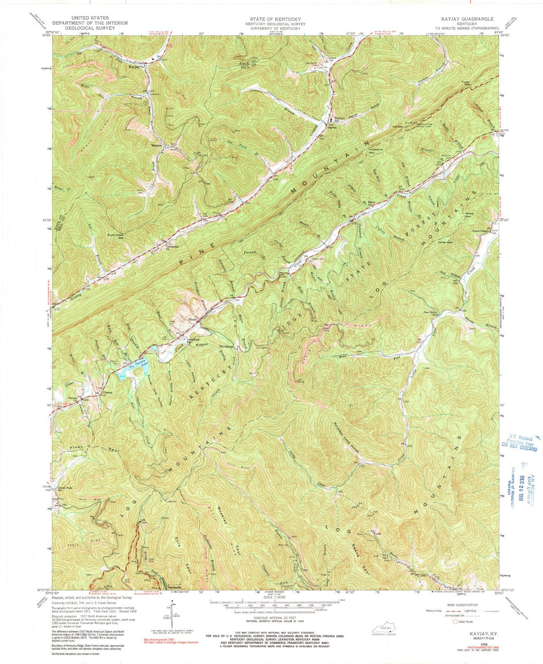 1959 Kayjay, KY - Kentucky - USGS Topographic Map