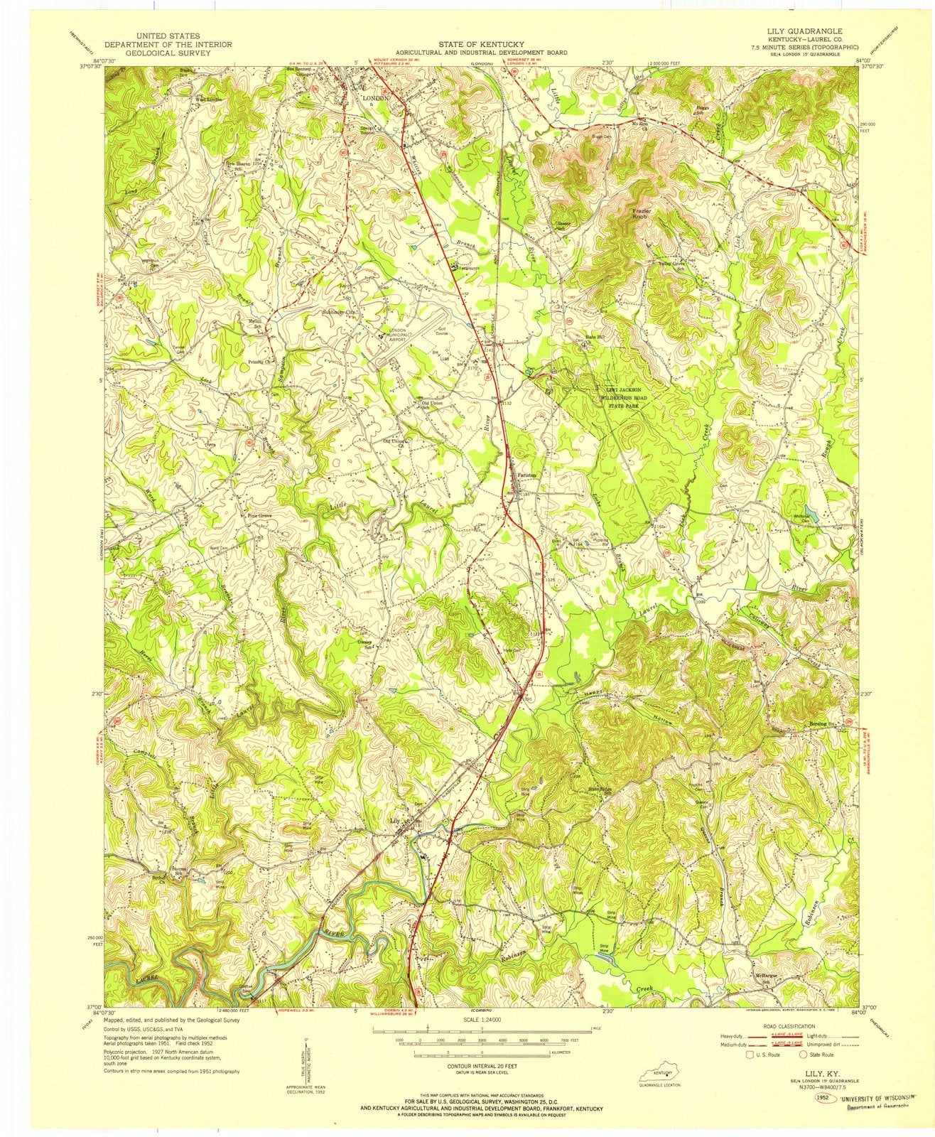 1952 Lily, KY - Kentucky - USGS Topographic Map