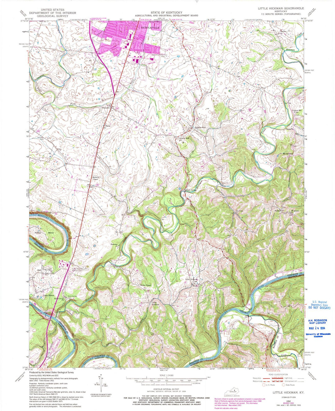 1952 Little Hickman, KY - Kentucky - USGS Topographic Map