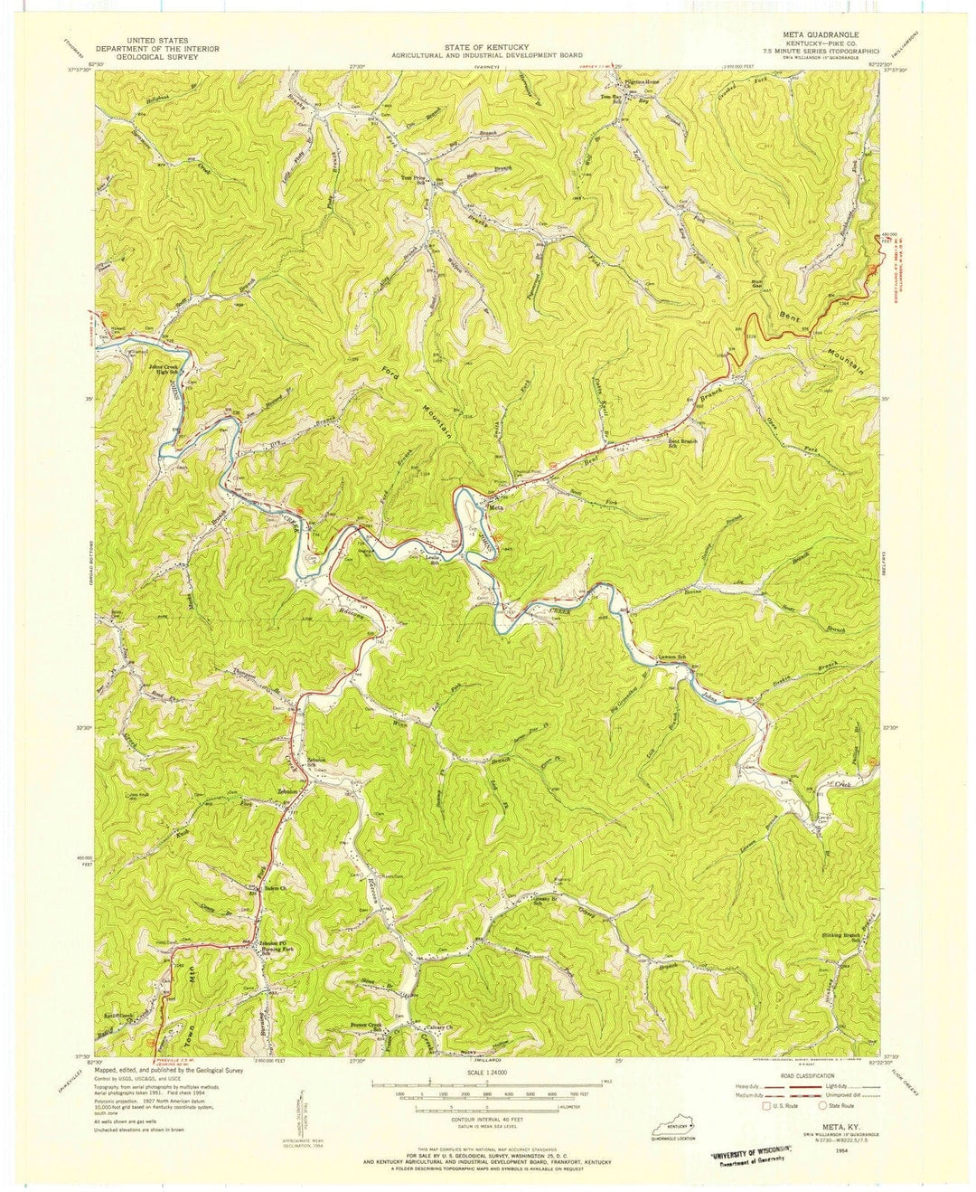 1954 Meta, KY - Kentucky - USGS Topographic Map