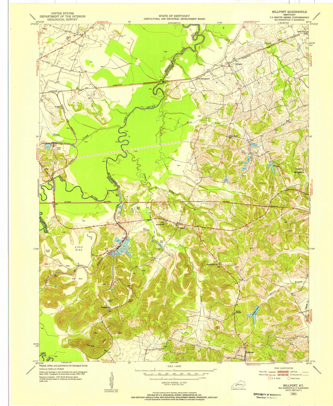1953 Millport, KY - Kentucky - USGS Topographic Map