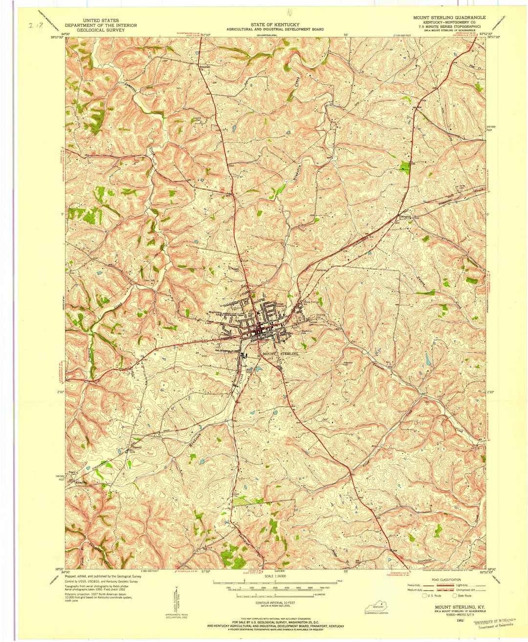 1952 Mount Sterling, KY - Kentucky - USGS Topographic Map