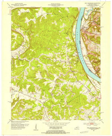 1950 New Amsterdam, in - Indiana - USGS Topographic Map