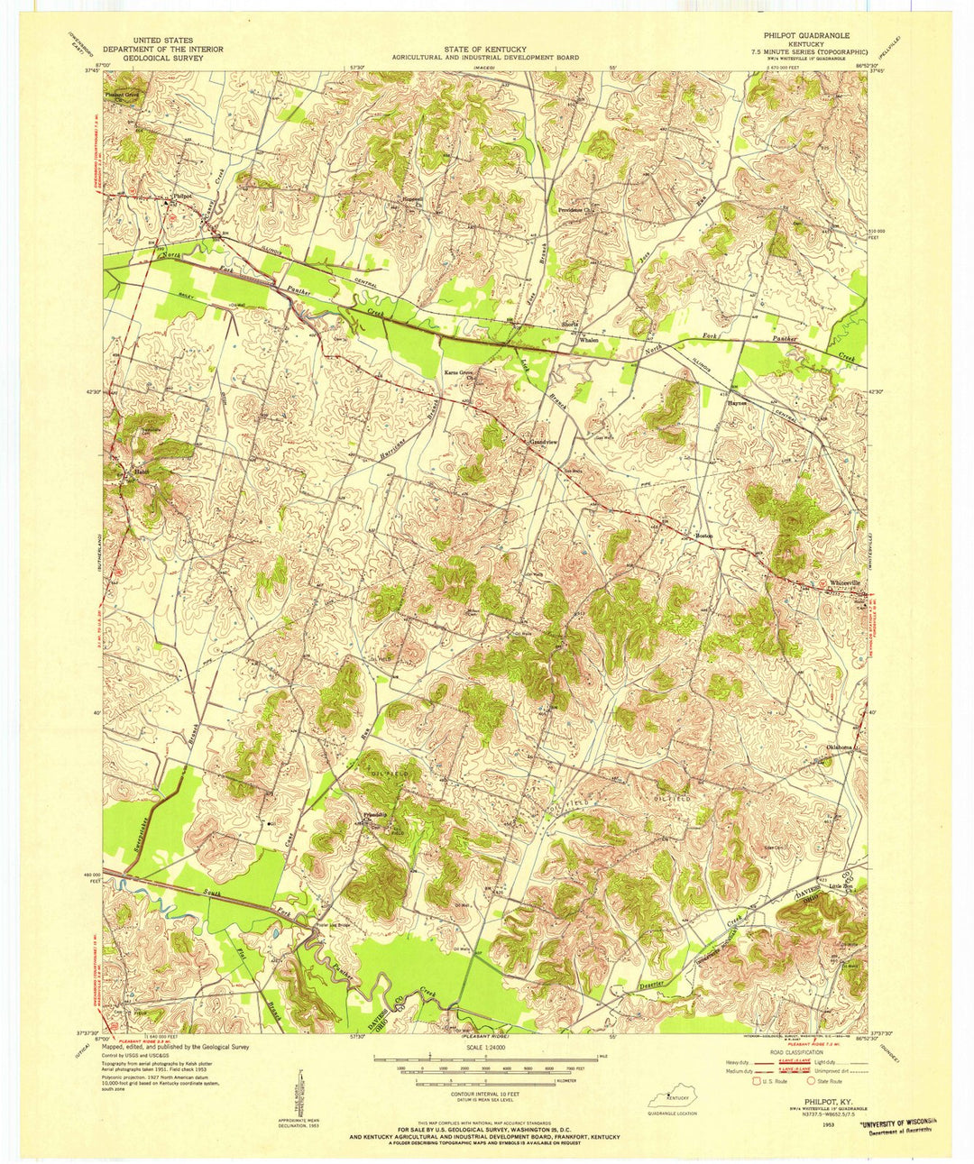 1953 Philpot, KY - Kentucky - USGS Topographic Map