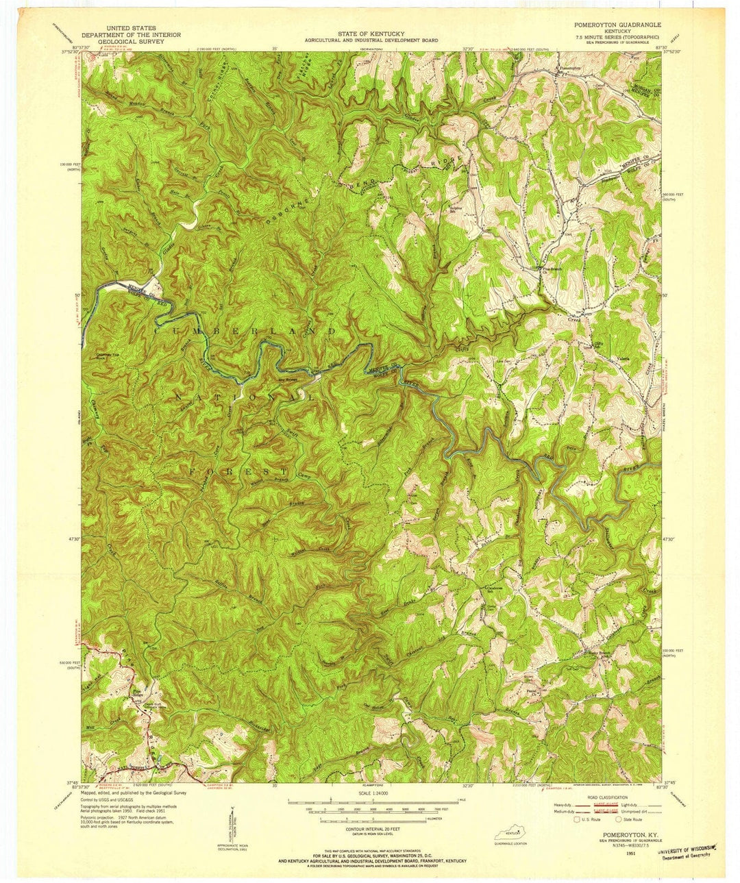 1951 Pomeroyton, KY - Kentucky - USGS Topographic Map